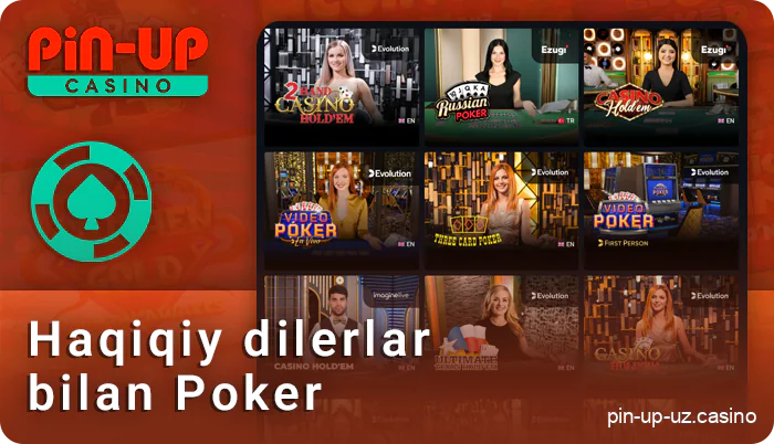 PIN Up platformasi qimorbozlar uchun jonli poker o'yinlari taklif etadi