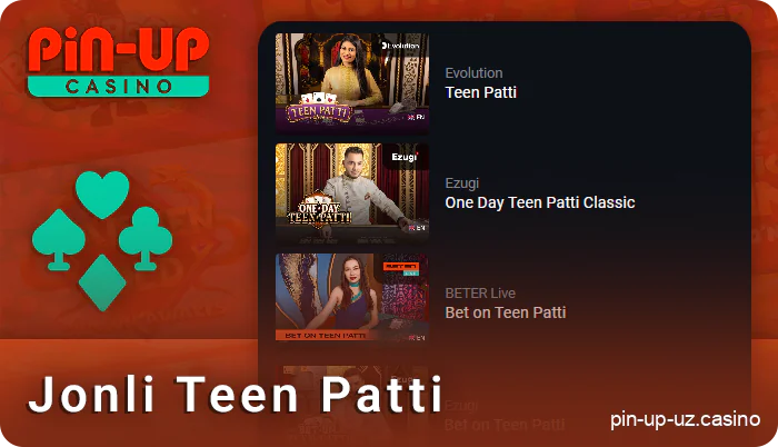 Teen Patti-ni onlayn ravishda PIN Up-da krupier bilan o'ynang