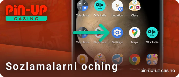 O'ting Android qurilma sozlamalariga